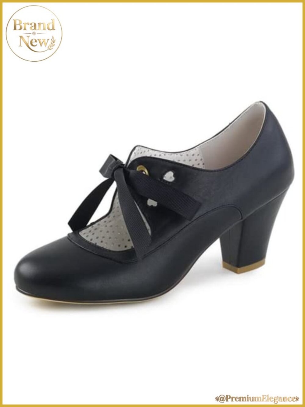 Women's Mary Jane Pumps Chunky Block Heel Round Toe Lace Up Polyurethane